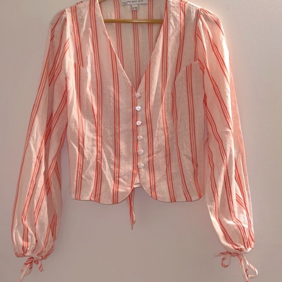 Free People striped Good Jane blouse sz S BNWOT - Picture 3 of 3